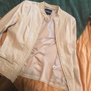 Express tan faux leather jacket